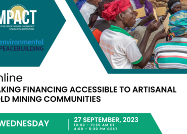 Webinar on Sept 27: Making Financing Accessible to Artisanal Gold Mining Communities